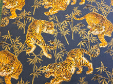 Navy Tiger Cotton Cushion