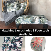 Charcoal Velvet Cushion with Green Leaves