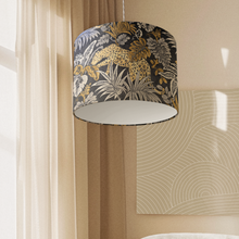 Black, Silver & Gold Leopard Velvet Shade