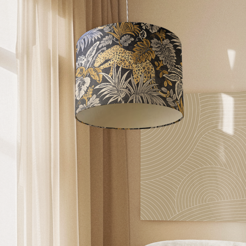 Black, Silver & Gold Leopard Velvet Shade