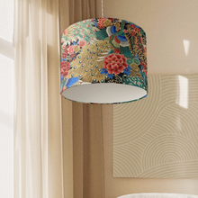 Gold & Green Floral Peacock Shade