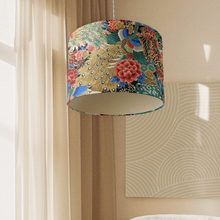 Gold & Green Floral Peacock Shade