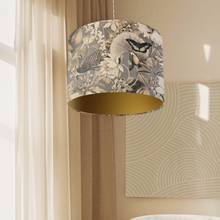 Grey & Green Peacock Velvet Shade