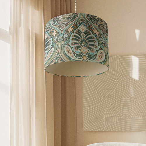 Pink & Green Boho Velvet Shade