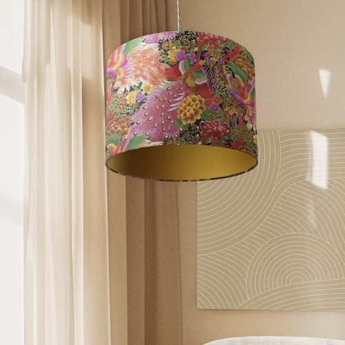 Purple Floral Peacock Shade