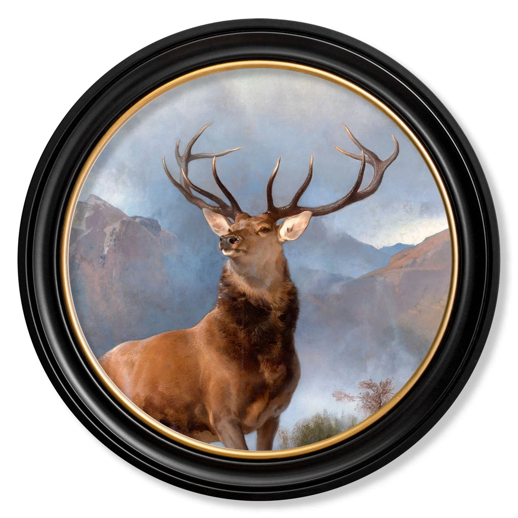 C 1851 Monarch Of The Glen In Round Frame From Loft To Loved c-1851-monarch-of-the-glen-in-round-frame-from-loft-to-loved