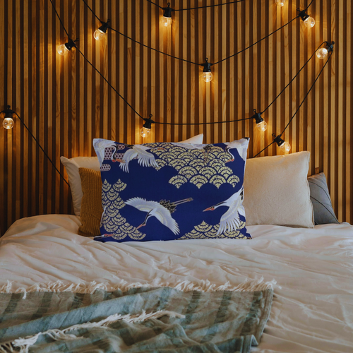 Oriental Crane Cotton Cushion