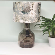 Grey & Green Peacock Velvet Cushion