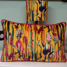 Yellow Tropical Bright Velvet Cushion