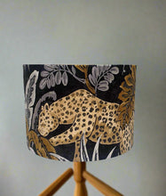 Black, Silver & Gold Leopard Velvet Shade