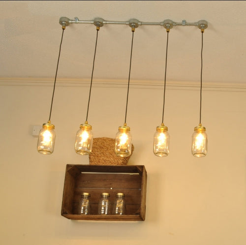 Industrial steampunk vintage style steel 5 way lighting- ceiling light - indoor use - home - business - living room - dining room - 3 way - 4 way