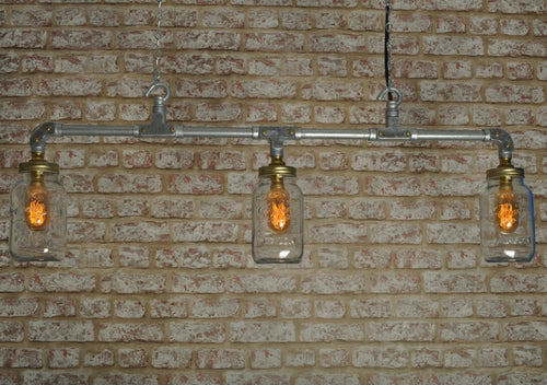 Industrial steampunk vintage style steel 3 way lighting - ceiling light - indoor use - home - business - living room - dining room - 2 way - 4 way