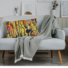 Yellow Tropical Bright Velvet Cushion