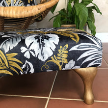 Black, Gold & Grey Leopard Footstool