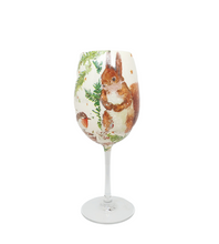 Christmas Squirrel Luxury Crystal Wine Glass