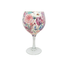 Bright Floral Luxury Crystal Gin or Cocktail Glass