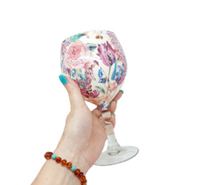 Bright Floral Luxury Crystal Gin or Cocktail Glass