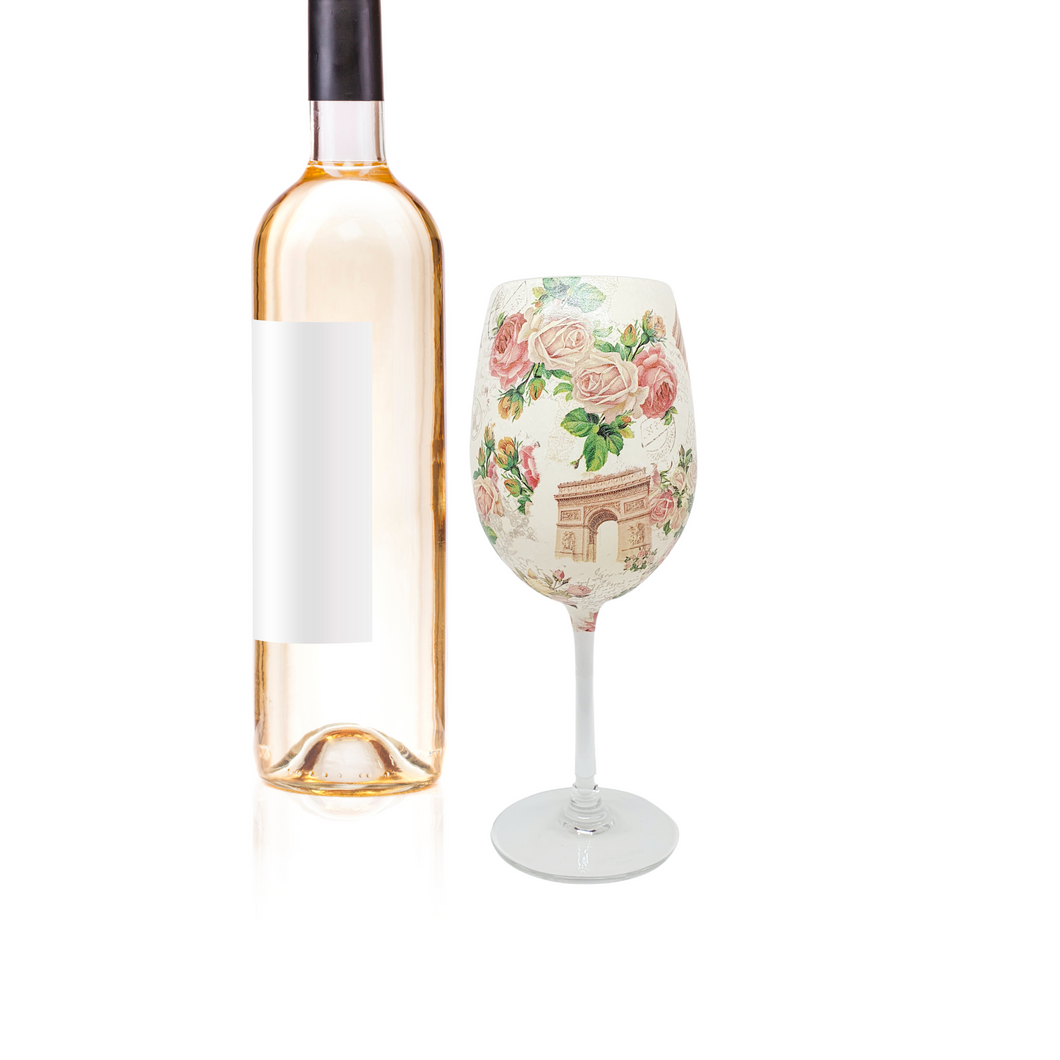 Floral Paris Luxury Crystal Wine Glass