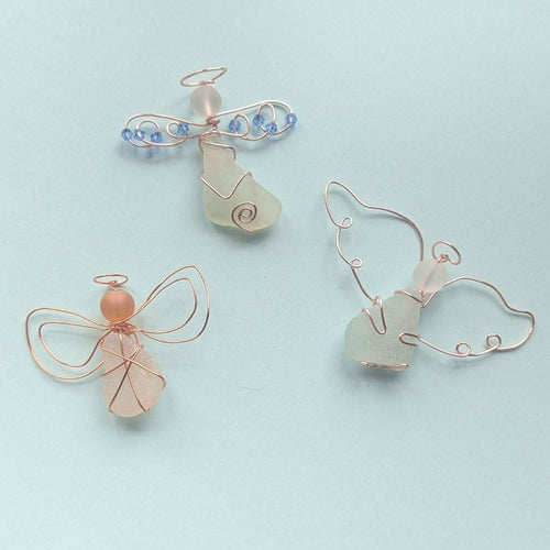 Christmas Seaglass Angel Decorations