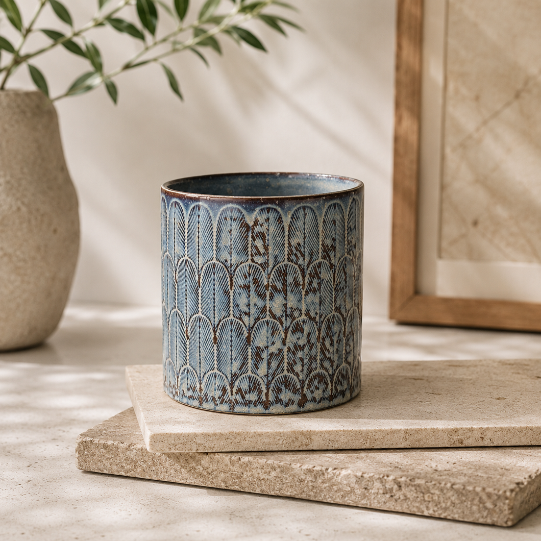 Feather Ceramic Pot