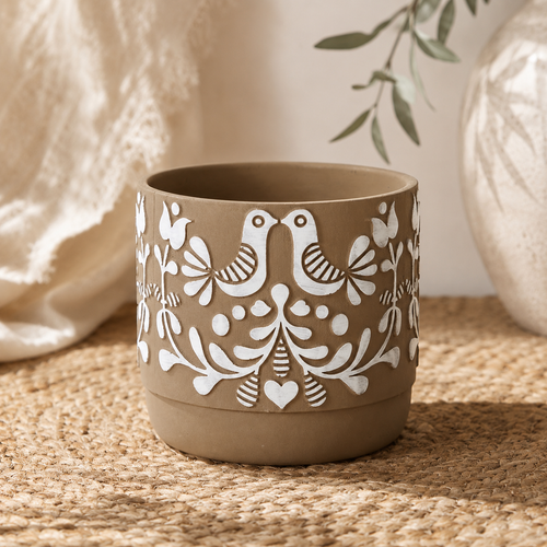 Folk Bird Planter