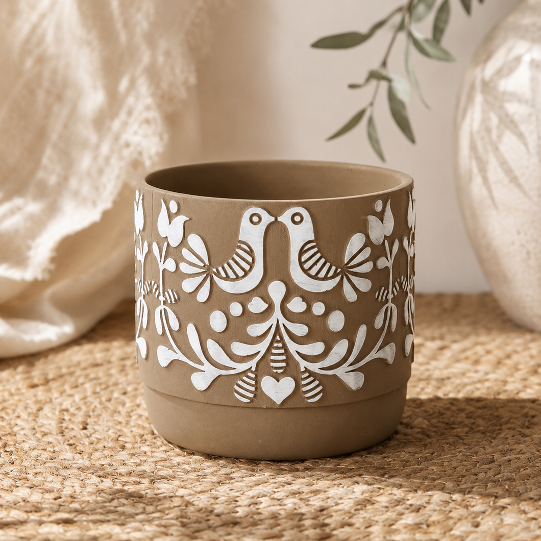 Folk Bird Planter