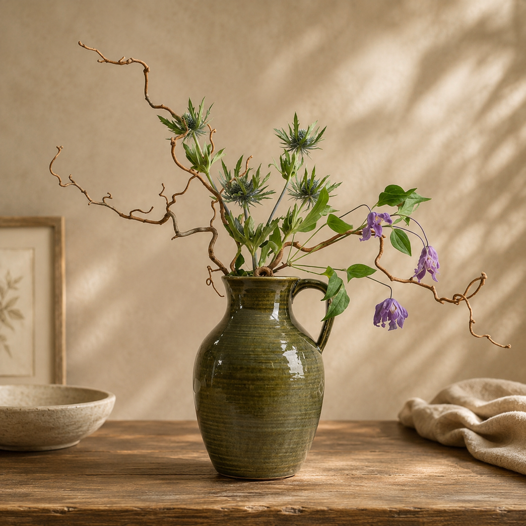 Green Ceramic Pitcher