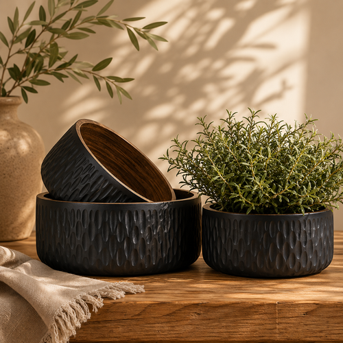 Black Wooden Bowl