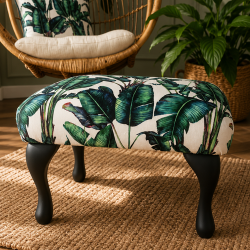 Tropical Leaf Footstool