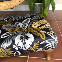 Black, Gold & Grey Leopard Footstool