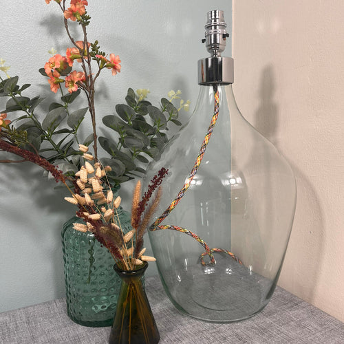 Chrome Top Glass Lamp