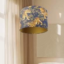 Navy Tiger Cotton Cushion