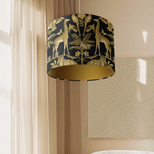 Black & Gold Jungle Velvet Cushion