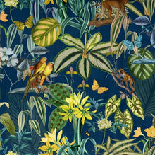 Blue Velvet Shade with Tropical Jungle Inner