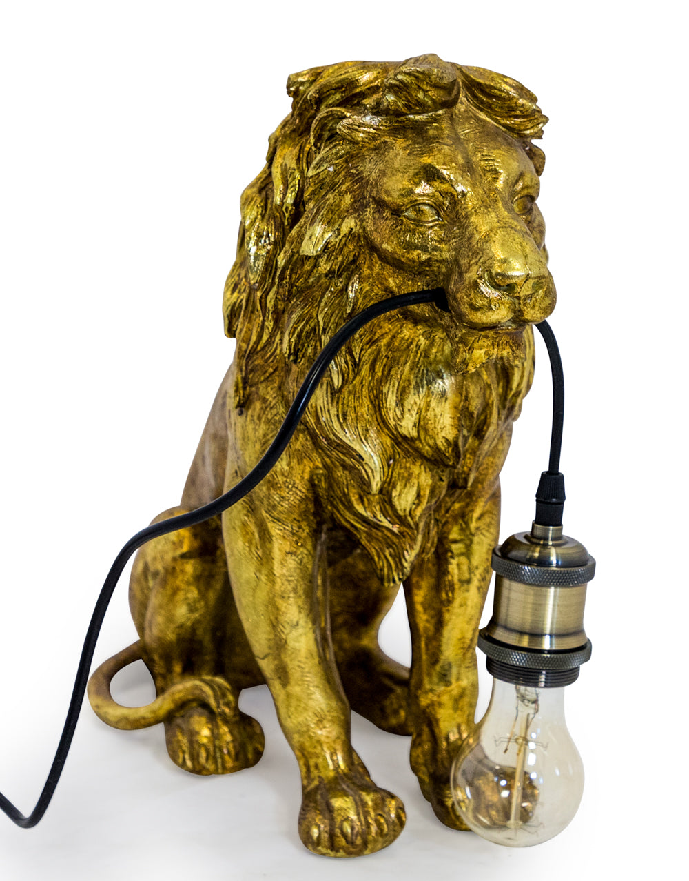 Gold Lion Lamp