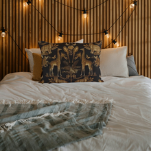 Black & Gold Jungle Velvet Cushion