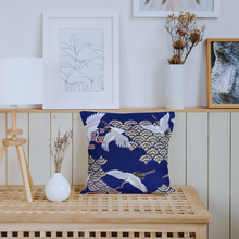 Oriental Crane Cotton Cushion