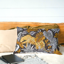 Black, Silver & Gold Leopard Velvet Cushion
