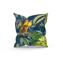 Blue Lagoon Tropical Jungle Velvet Cushion