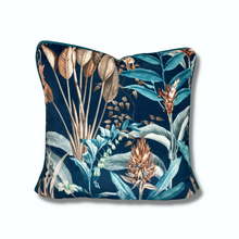 Blue Rainforest Velvet Cushion