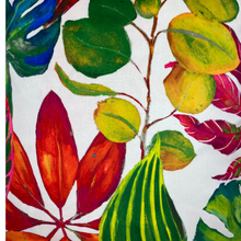 Bright Tropical Leaf Velvet Cushion