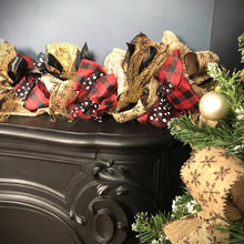 Extra Special Traditional with a Twist Hessian Christmas Garland - Black, Red & Gold