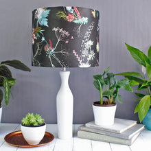 From Loft to loved - Gillian Arnold - drum shade for ceiling or table lamp - Sedgefield, County Durham - Edwardian Blooms - dark chocolate and white floral