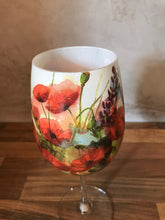 Wild Poppies Long Stemmed Crystal Wine Glass