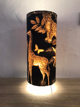 black and gold luxury velvet table lamp - jungle animal freestanding lamp - handmade lighting - From Loft to Loved Interiors