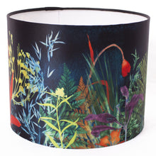 From Loft to loved - Gillian Arnold - drum shade for ceiling or table lamp - Sedgefield, County Durham - Secret Garden - dark floral