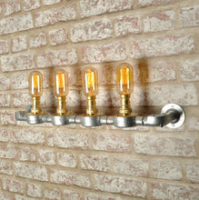 Industrial steampunk vintage style steel 4 way lighting - wall light - indoor use - home - business - living room - dining room - 