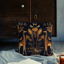 Black & Gold Jungle Velvet Cushion
