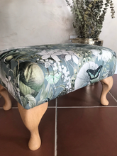 Grey & Green Peacock Footstool