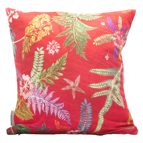 From Loft to loved - Gillian Arnold - 45cm velvet cushion - duck feather inner - Sedgefield, County Durham - Now that's something hot pink - green and hot pink botanical print